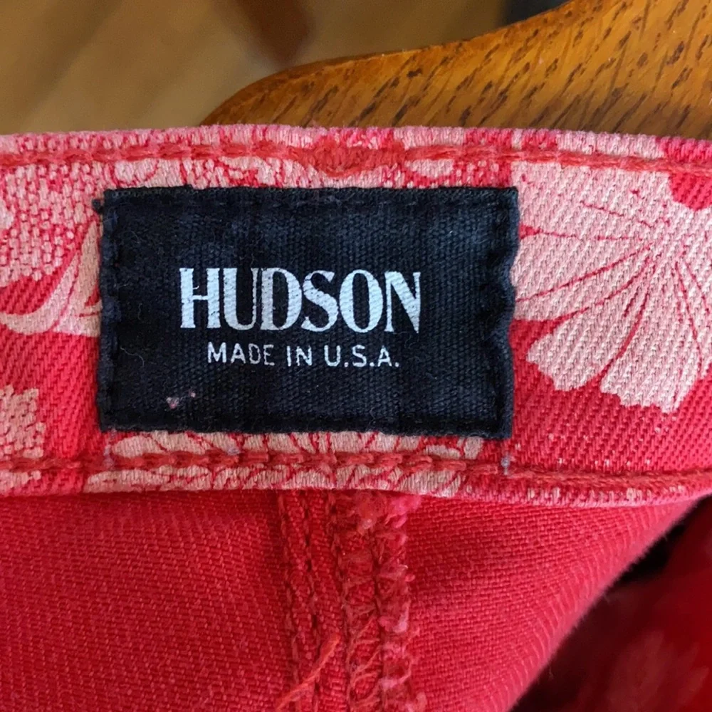 Hudson Flowered Nico Midrise Ankle Super Skinny